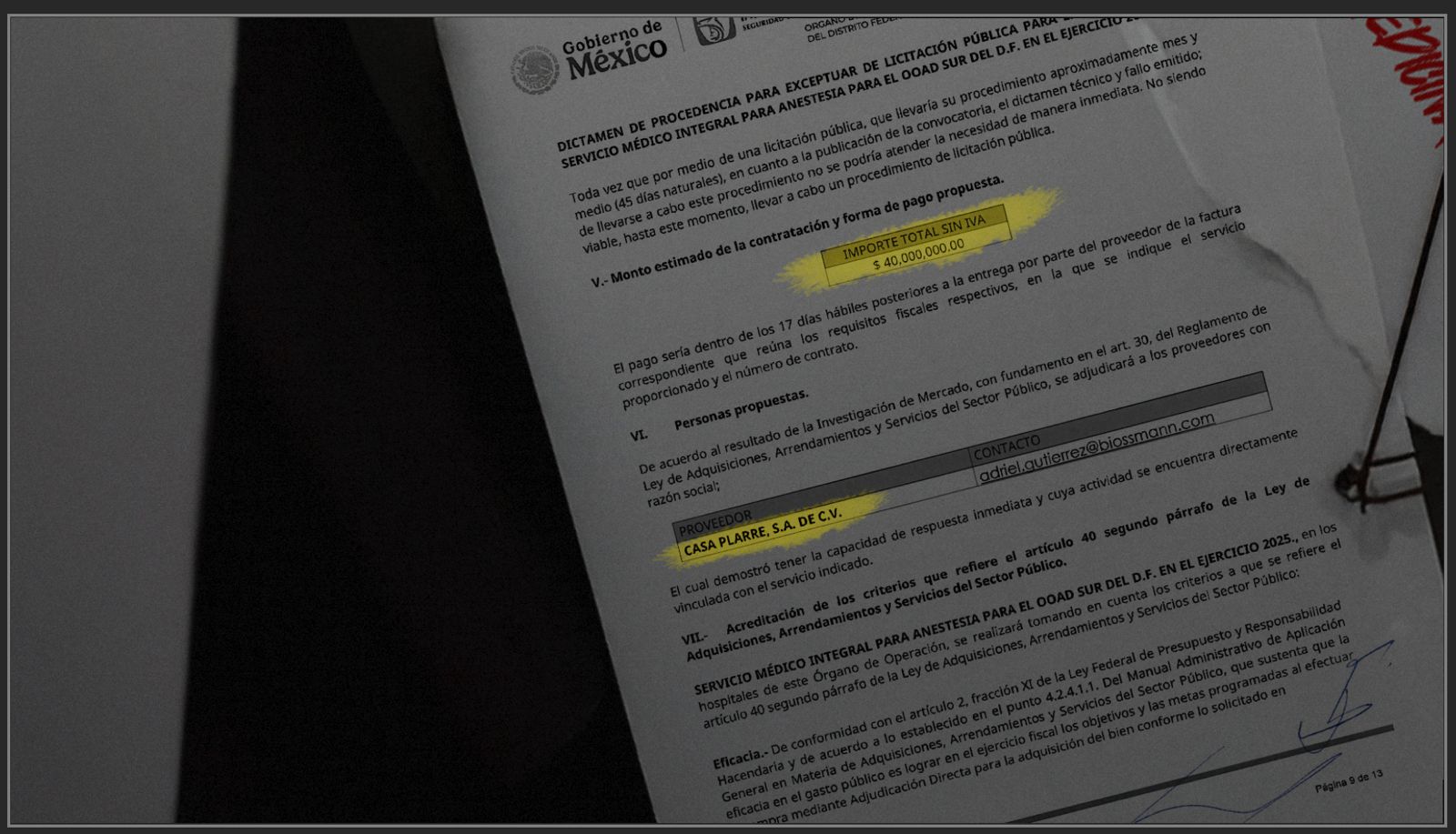 Documentos oficiales del caso Casa Plarre